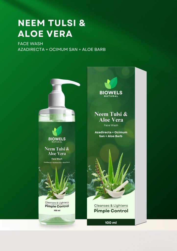 Neem tulsi and aloe vera facewash